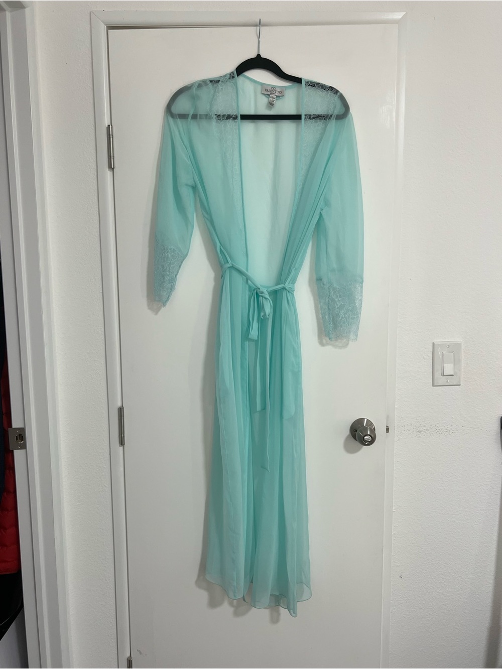Valentino Sheer Lace Long Robe